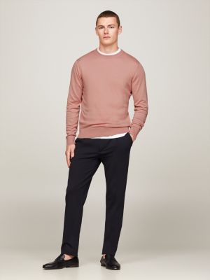 Pink tommy hilfiger jumper on sale mens