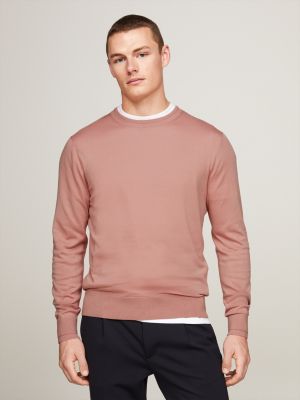 Mens pink crew neck sweatshirt sale