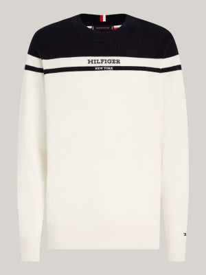 Colour Blocked Logo Graphic Jumper Blue Tommy Hilfiger