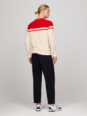 Colour-Blocked Logo Graphic Jumper | White | Tommy Hilfiger