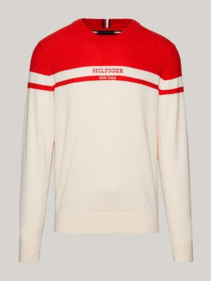 ColourBlocked Logo Graphic Jumper White Tommy Hilfiger