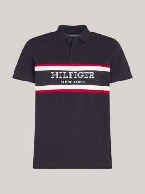 Hilfiger Monotype Colour-Blocked Polo | Blue | Tommy Hilfiger