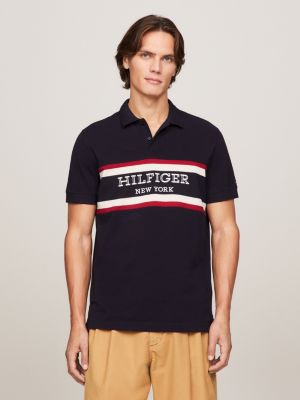 Hilfiger Monotype Color Block-Poloshirt | Blau | Tommy Hilfiger