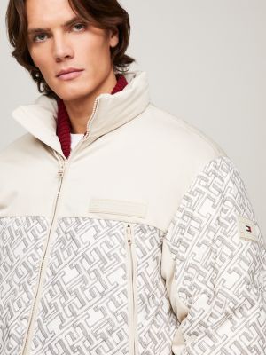 TH Warm New York Monogram Print Puffer Jacket | White | Tommy Hilfiger