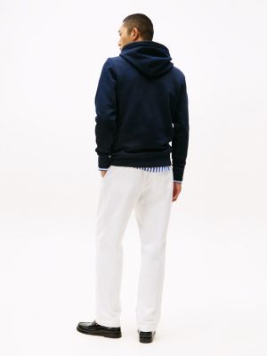 blue logo embroidery hoody for men tommy hilfiger