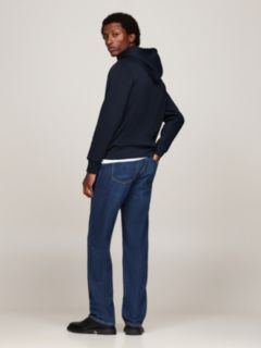 Logo Embroidery Fleece Hoody — Blue 6