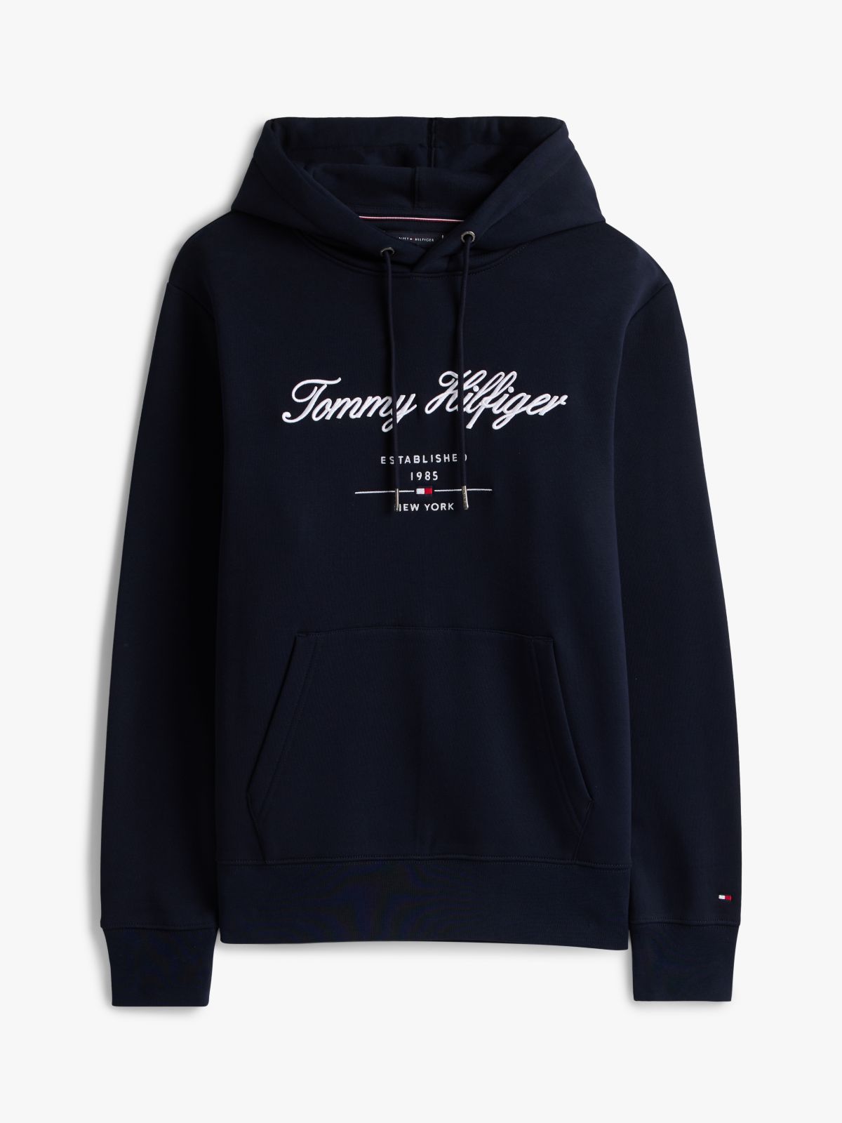 Logo Embroidery Fleece Hoody — Blue
