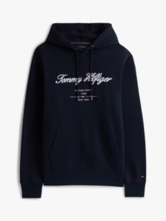 Logo Embroidery Fleece Hoody — Blue 7