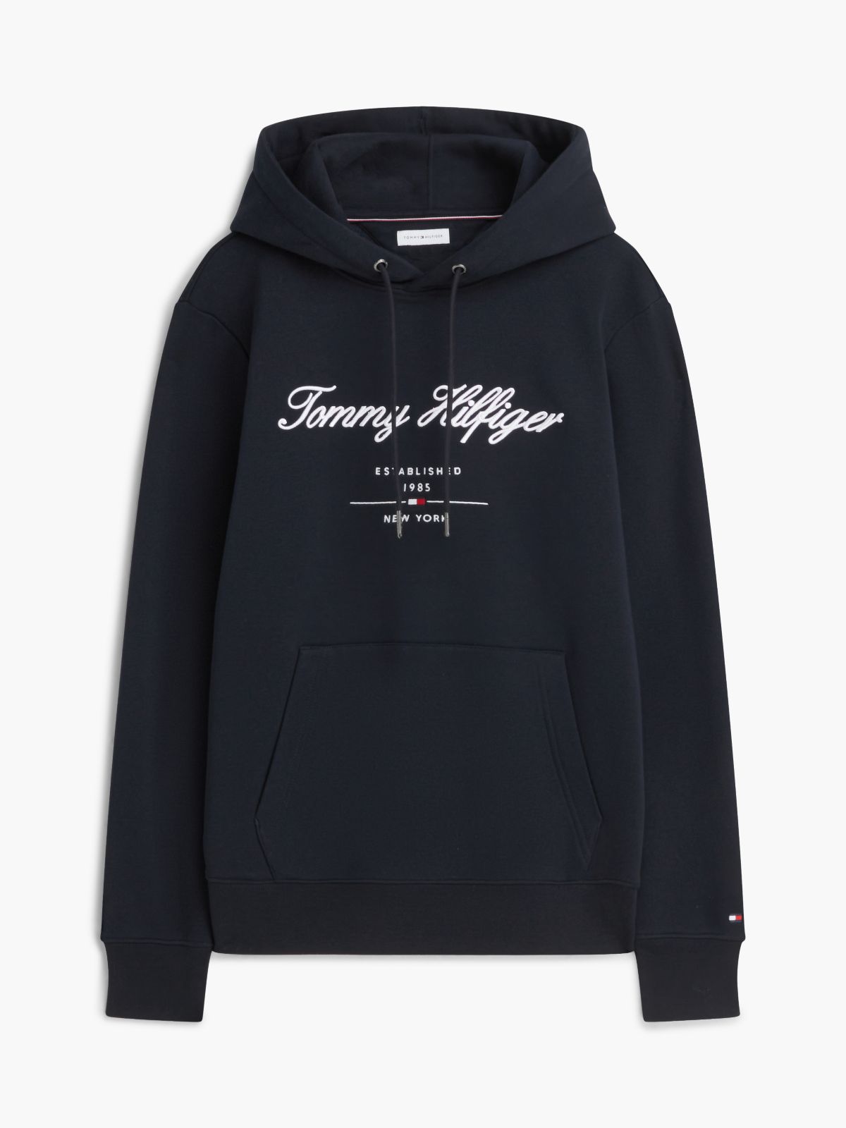 Logo Embroidery Fleece Hoody — Blue