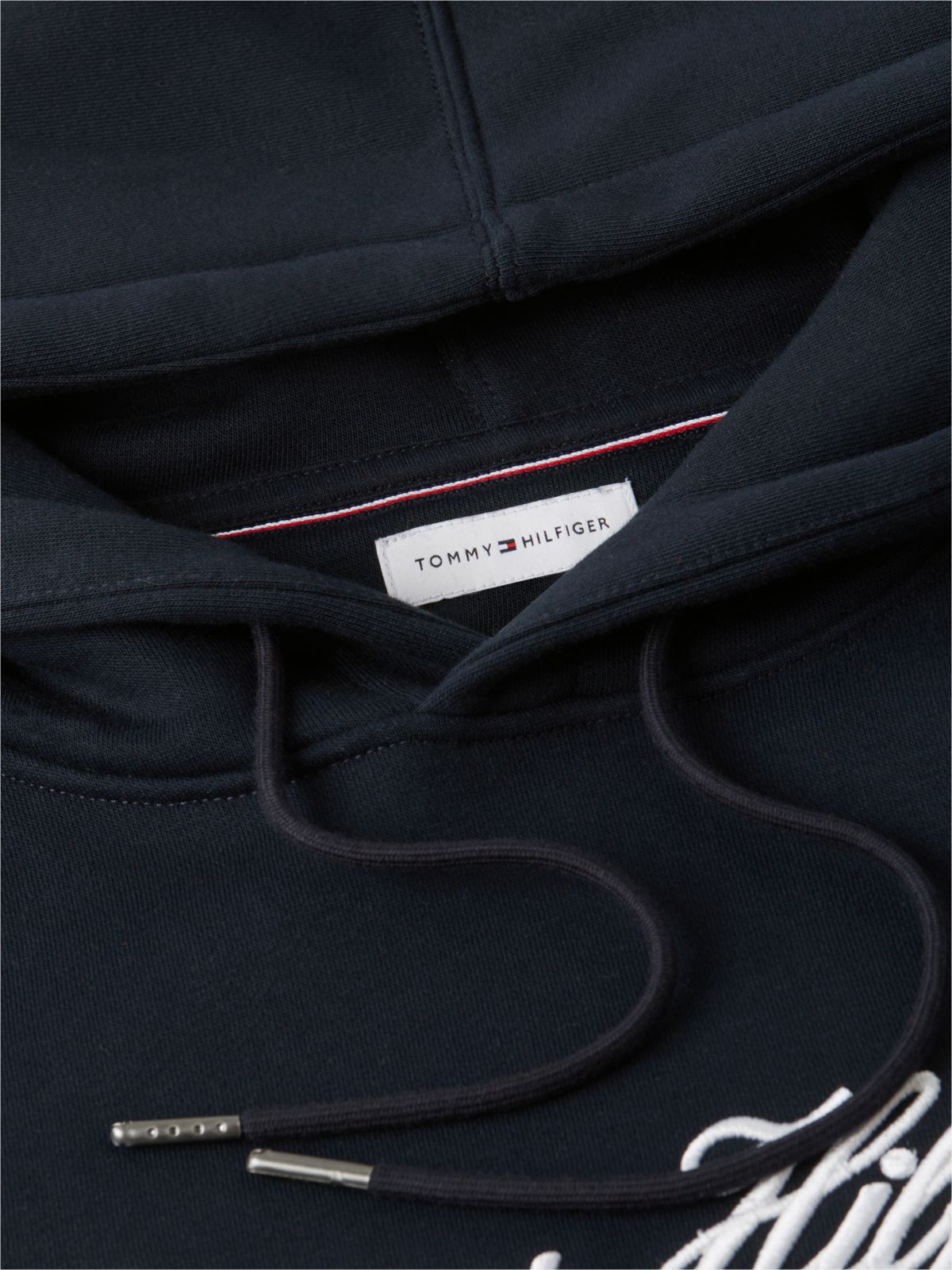 Logo Embroidery Fleece Hoody — Blue