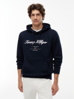 Logo Embroidery Fleece Hoody — Blue 1