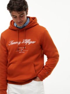 Logo Embroidery Fleece Hoody — Orange 3