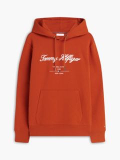 Logo Embroidery Fleece Hoody — Orange 5