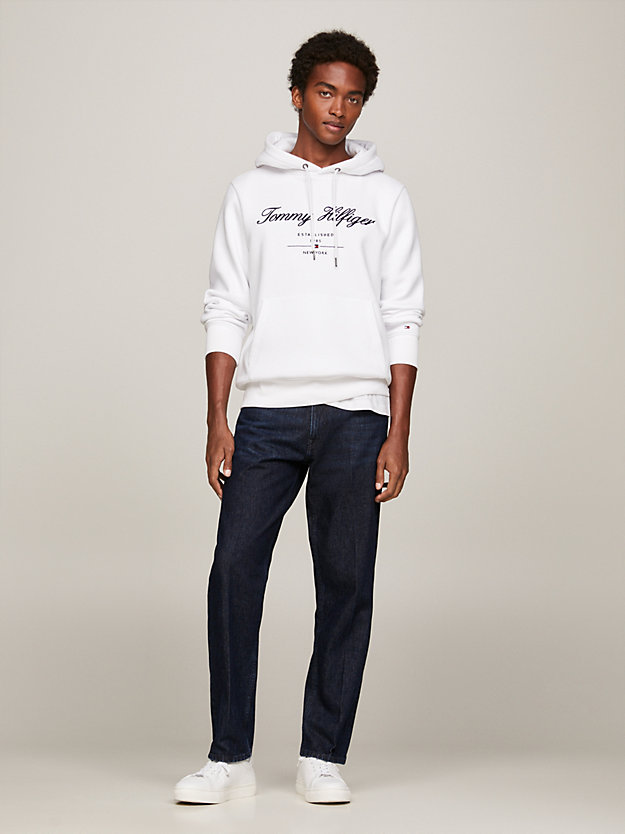 white exclusive script logo hoody for men tommy hilfiger