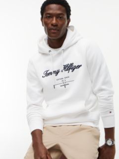Logo Embroidery Fleece Hoody — White 3
