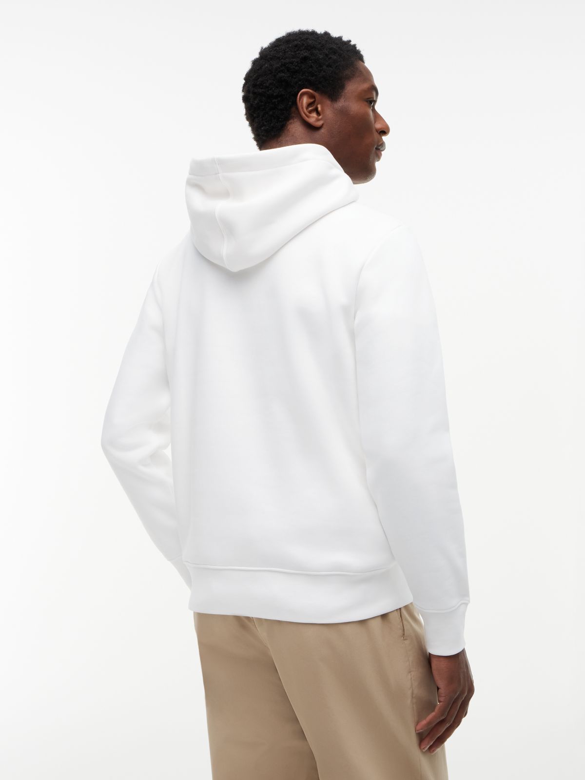 Logo Embroidery Fleece Hoody — White