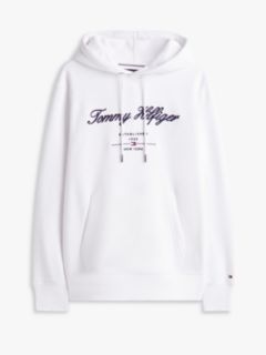 Logo Embroidery Fleece Hoody — White 5