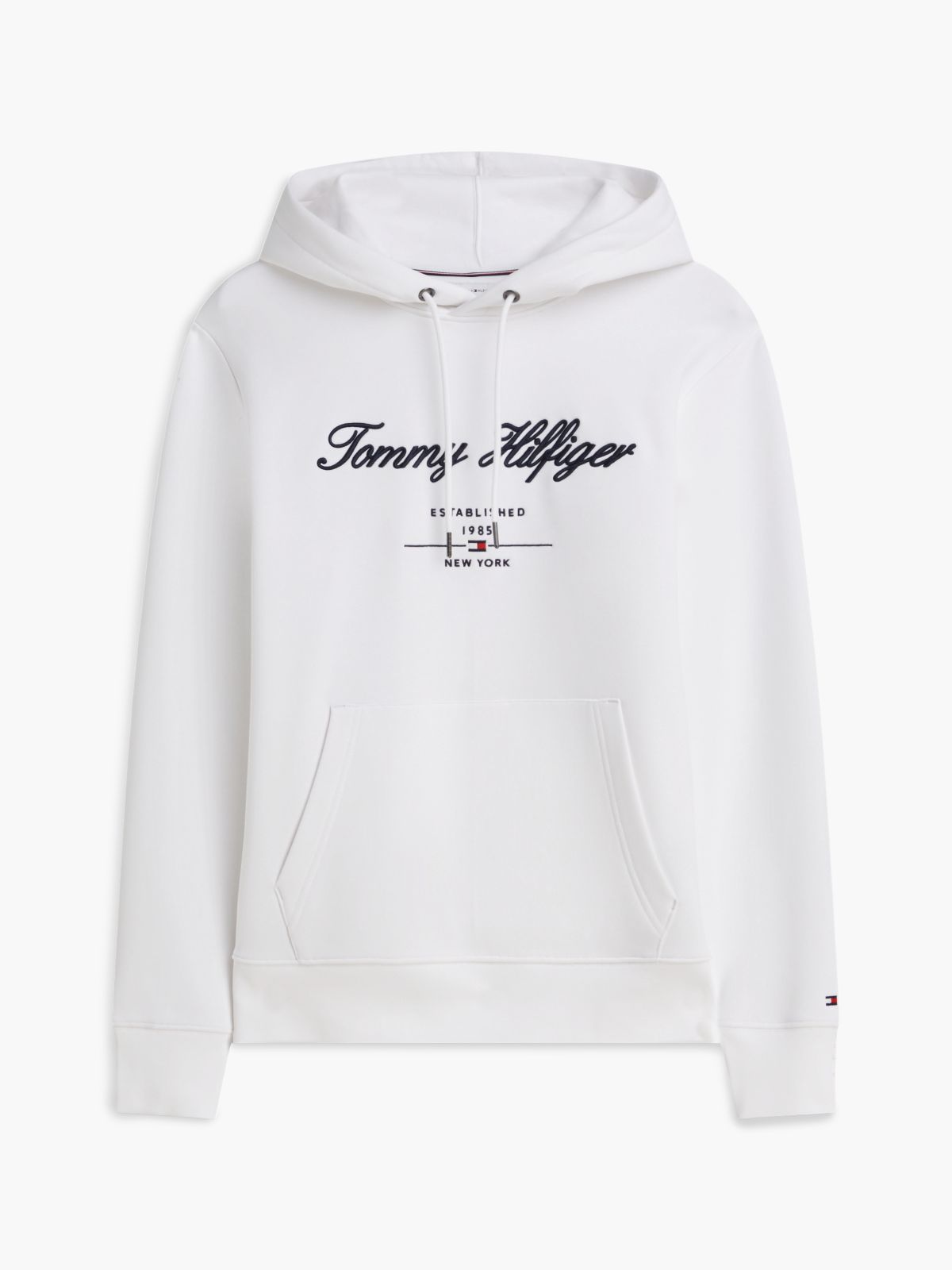 Logo Embroidery Fleece Hoody — White