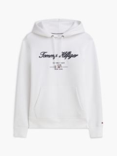 Logo Embroidery Fleece Hoody — White 6