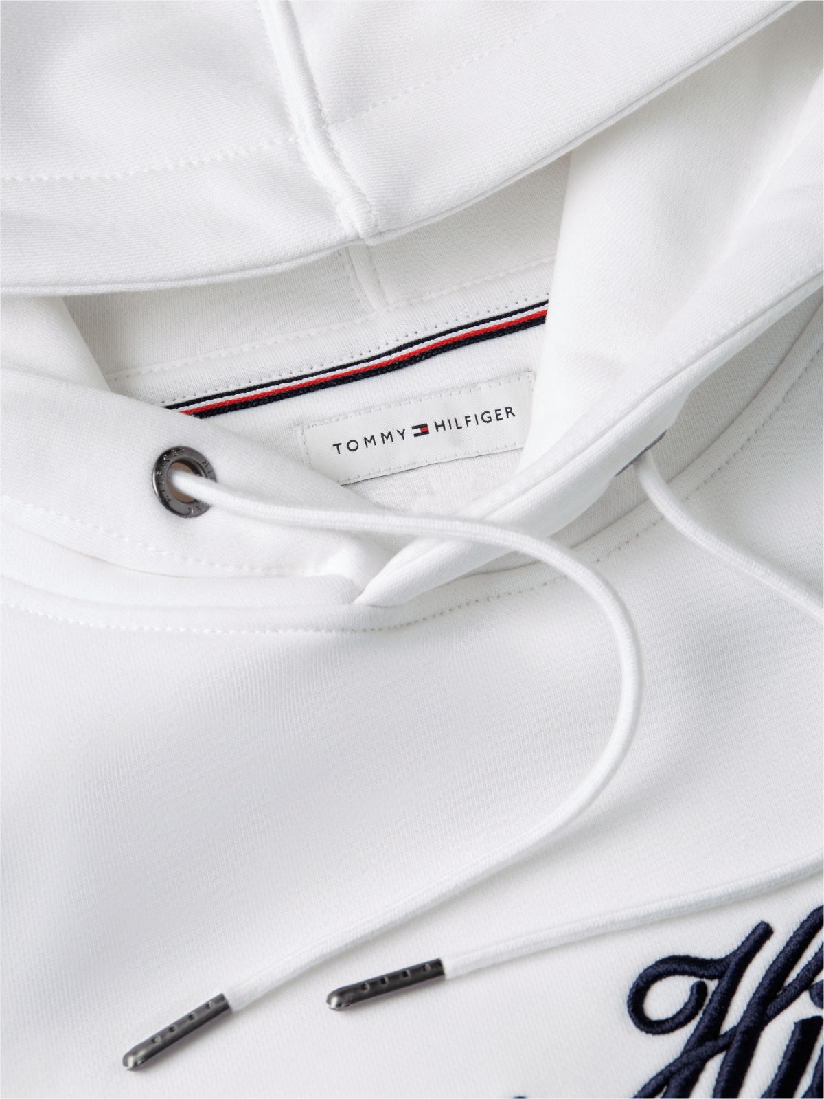 Logo Embroidery Fleece Hoody — White