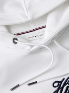 Logo Embroidery Fleece Hoody — White 7