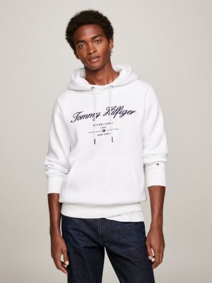 Tommy Arched | | Fit Hilfiger Archive WHITE Logo Hoody
