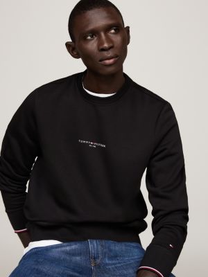 Tipped Cuff Crew Neck Sweatshirt Black Tommy Hilfiger