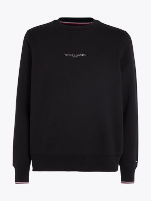 Tipped Cuff Crew Neck Sweatshirt Black Tommy Hilfiger