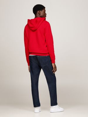 Sudadera roja con capucha y lavado envejecido de Topman