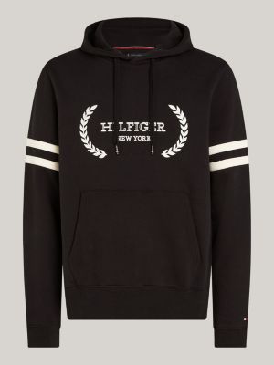 Sudadera con capucha y monotipo Hilfiger, Negro