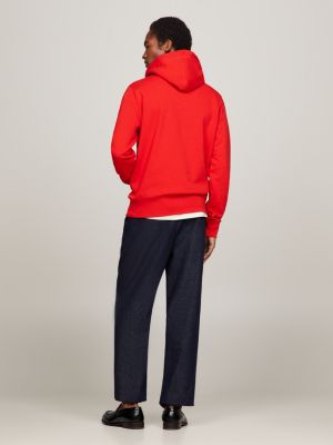 Red tommy hilfiger clearance hoodie mens