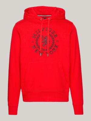 Sudadera Roja Con Capucha Y Cremallera Tommy Hilfiger Hombre