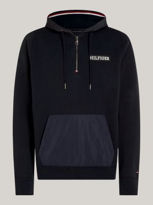 Hilfiger Monotype Half-Zip Hoody | Blue | Tommy Hilfiger