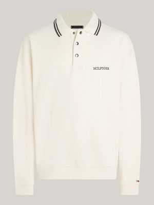 Hilfiger Monotype Rugby Jumper | Beige | Tommy Hilfiger