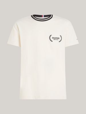 Tipped Crew Neck Jersey T-Shirt | Beige | Tommy Hilfiger