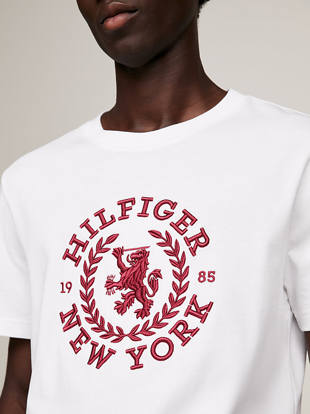 white oversized crest jersey t-shirt for men tommy hilfiger