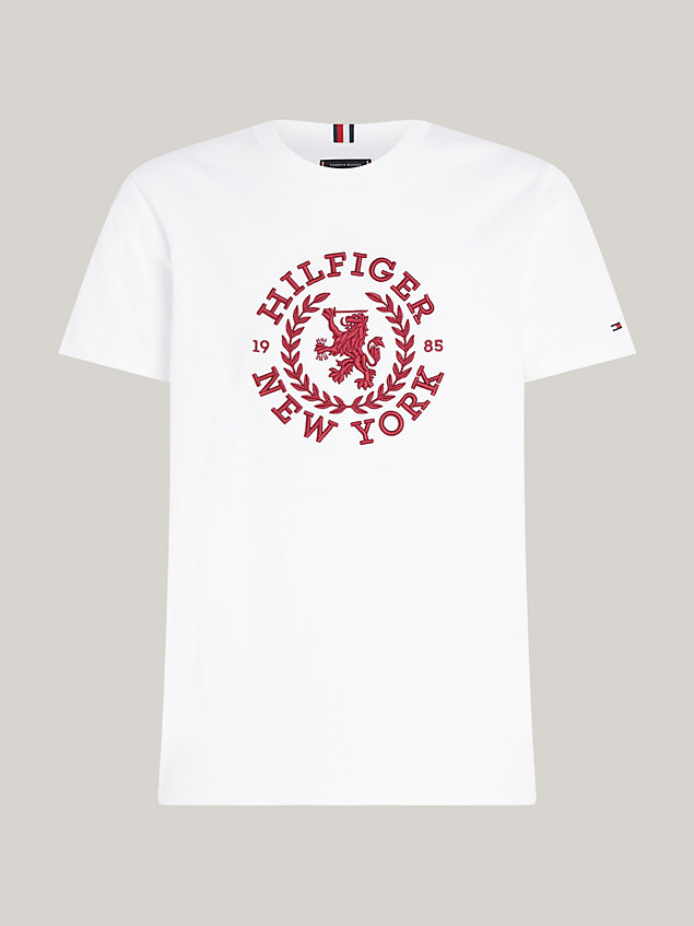 white oversized crest jersey t-shirt for men tommy hilfiger