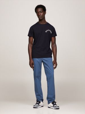 t-shirt hilfiger monotype slim fit con logo blue da uomini tommy hilfiger