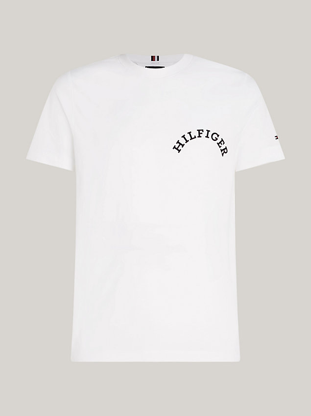 white slim fit t-shirt met monotype-logo voor heren - tommy hilfiger