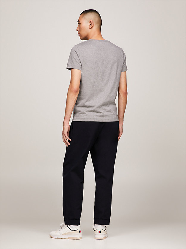 Varsity Arched Logo Slim Fit T-Shirt | Grey | Tommy Hilfiger