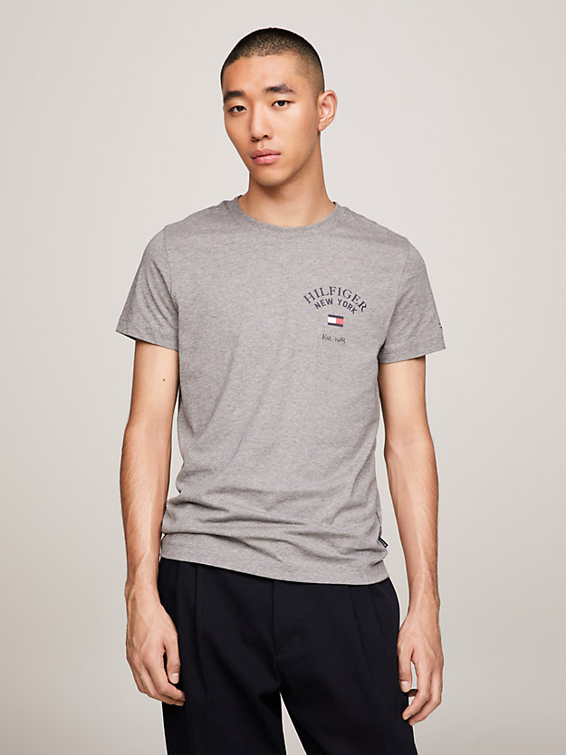 Varsity Arched Logo Slim Fit T-Shirt | GREY | Tommy Hilfiger