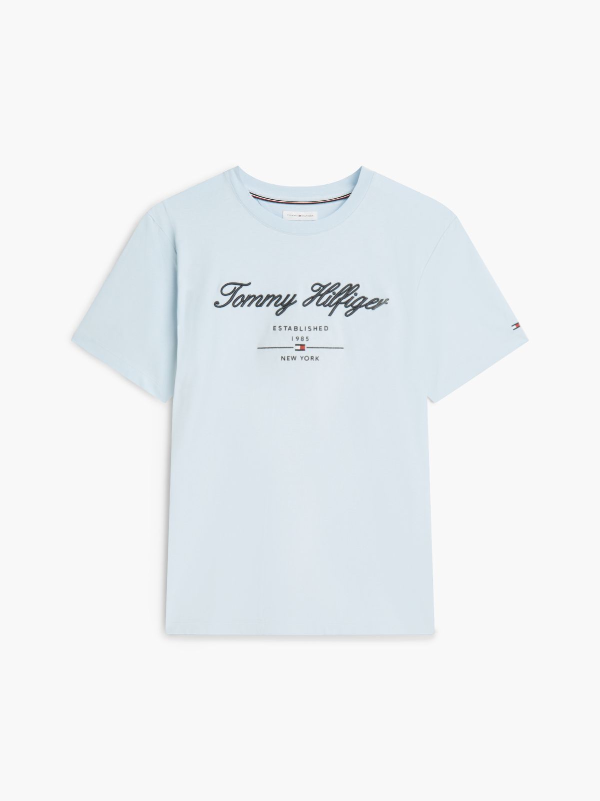 Textured Logo Jersey T-Shirt — Blue