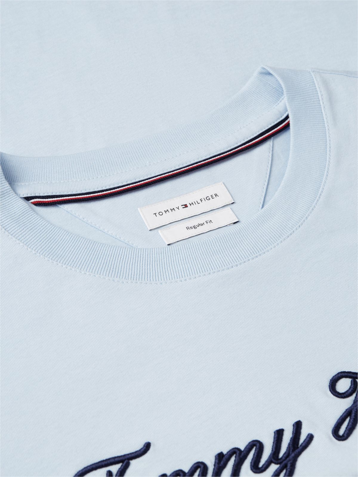 Textured Logo Jersey T-Shirt — Blue