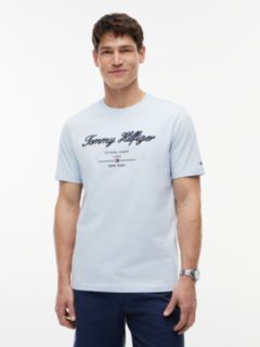 Textured Logo Jersey T-Shirt — Blue 1