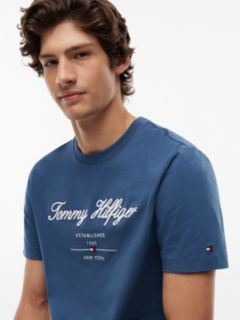 Textured Logo Jersey T-Shirt — Blue 3