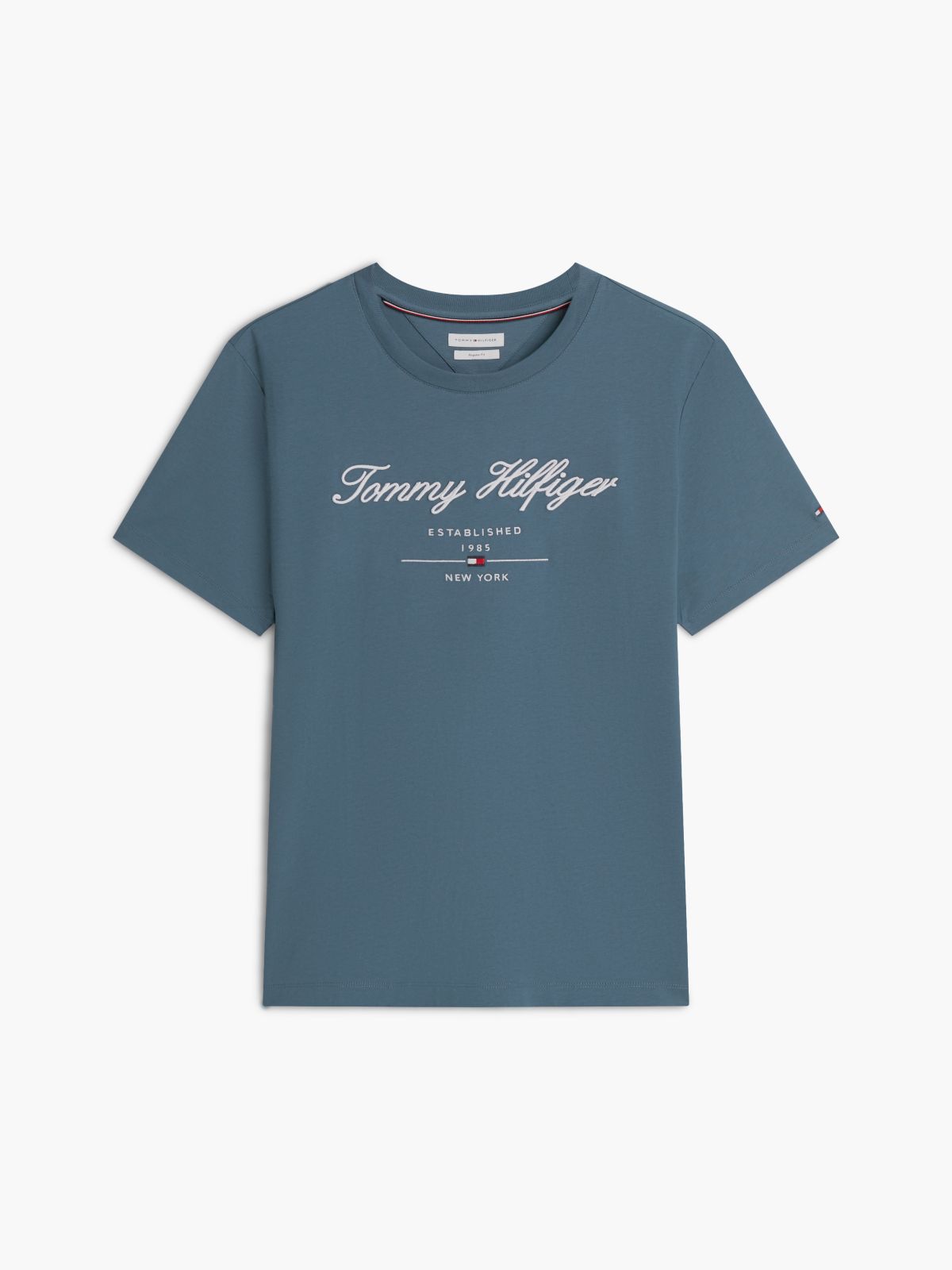 Textured Logo Jersey T-Shirt — Blue