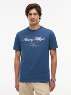 Textured Logo Jersey T-Shirt — Blue 1