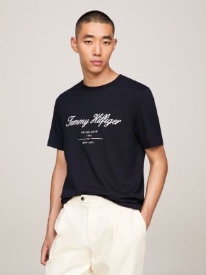 Tommy hilfiger script t on sale shirt