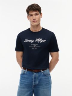 Textured Logo Jersey T-Shirt — Blue 1