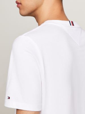 white logo embroidery t-shirt for men tommy hilfiger